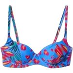 NEW Tabitha Brown SWIM Top Bikini Bra Women's XS 0/2 Underwire Adjustable Floral Blue Photo 0