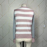 Max Mara Marica Boat Neck Striped Silk Cashmere Sweater Pink Gray Size XS Photo 9