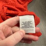 Anthropologie  Maeve Winterscape Ribbed‎ Red Orange Long Sleeve Peplum Ruffle Top Photo 7