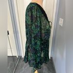 Torrid ‎ Floral Print Metallic Thread Babydoll Peasant Top Photo 2