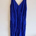 Ba&sh  Blue Faux Wrap Cropped Wide Leg Combinaison Flata Jumpsuit Photo 2