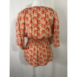 Joie  Renae Red Floral Short Sleeve Top - Size Small Photo 4