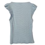 J.Crew NWOT  Vintage Rib Ruffle Boatneck Tank Top Blue Size XS Photo 1
