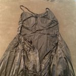 Women’s Black Full Length Prom Party Dress Criss Cross Back Small Train Size 12 Photo 11