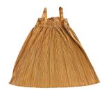 Kirious Copper Pleated Mini Dress Sleeveless Empire Waist Stretch Party Sz Small Gold Photo 5