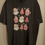 Gildan  Dark Gray Softstyle T-Shirt With Christmas Heat Transfer Size XL Photo 0
