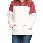 NWT Doublju Women's Soft Teddy Fleece Quarter Zip Pullover with Pocket Size 1X Pink Photo 0