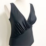 Meet Curve Black V Neck Cross Over Padded Cups One Piece Bathing Suit Large NWT Photo 2