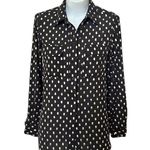 Who What Wear  Women's Black/Gold Polka Dot Button Down Blouse Size M Photo 0