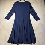 Brooks Brothers  Women’s Navy Twist Front Fit & Flare Dress Size L Long Sleeve Photo 11