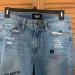 Paige Hoxton Ankle Caprice Embroidery Vintage 90s Punk Blue Ripped Jeans Sz 29 Photo 2
