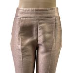 ZARA  Rose Gold Textured Satin Shine High Rise Pants Zip Side Faux Pockets Small Photo 2