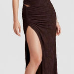House Of CB Adrielle Jersey Burnout Maxi Skirt, Cocoa, L+ Photo 0