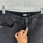 Old Navy wide leg high waisted raw hem cropped jeans gray black artsy size 4 Photo 4