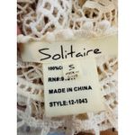 Solitaire  Cream Crochet Lace Short Sleeve Top Size Small Boho Festival Sheer Photo 4