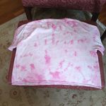 Barbie Pink Tie Dye Crew neck S/S Cropped Tee sz med P2P19.5” l 17.5” Photo 3