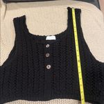 Isalis  WOMEOBlack Knit Button-Up Women's Top MEDIUM Photo 3