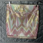 Decree  Iridescent Pink and Gold Mini Skirt Photo 1