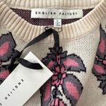 English Factory 100% Cotton Long Sleeve Paisley Mini Knit Sweater Dress Small Photo 2