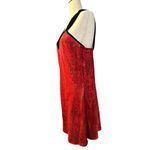 Vintage 90s Y2K Sostanza Slip Dress Red Black Floral Velvet Straps Chemise L Size L Photo 3