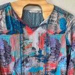 Soft Surroundings  Abstract Print Blouse Art to Wear Long Sleeve‎ Top Size Large Photo 1