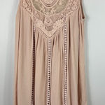 Mossimo Mini Dress Women S Boho Crochet Lace Flounce Cottagecore Soft Girl‎ Pink Photo 0