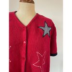 Norton Studio vintage Americana womens red short sleeve cardigan size L Size L Photo 1