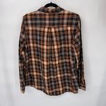 Garnet Hill Garnet Hill Grunge Flannel Button-up Shirt Womens 10 Cotton Blue Plaid Photo 7