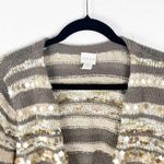 Chico's CHICO’S Greta Shimmery Sequins Silky Fringe Wool Blend Open Cardigan, Size Large Photo 7