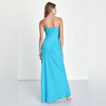 Lulus  Strapless Maxi Dress size Large Turquoise Blue Satin L Photo 1