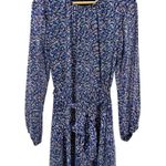 Poetry  Floral Maxi Dress Size 12 Boho Blue Prairie Long Sleeve Cottage Farmhouse Photo 1