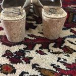 Sam Edelman RANGER Women's Champagne Sparkle Slide Sandals Cork Wedge Photo 3