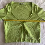 ZARA  Lime Green Ribbed Button Front Cardigan Photo 5