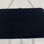 Vintage Black Velvet Evening Bag Gold Serpentine Chain Handle Photo 2