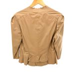 Rebecca Taylor  Tan Genuine Leather Scalloped Open Front Jacket Small Photo 2