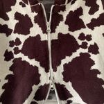 LA Hearts Brown White Cow Print Western Y2K Kelly Mini Double Zip Hoodie size S Photo 8