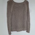 American Eagle  Outfitters Womens Sweater Size Small Tan Cable Knit Grunge Photo 4