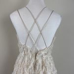 J.‎ ING Cream Lace Shag Strappy Open Back MIDI Dress Size Medium Photo 5