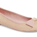 Ted Baker đź’• LONDONđź’• Sualli Flat Raffia Pink Bow Ballet Pumps 38 New Without Box Photo 5