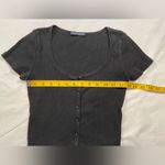 Brandy Melville Brandy Melville short Sleeve, Black Ribbed, scoop Neck Tee, one size Photo 1