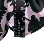 ZARA Satin Ruched Shirt Dress Size M Purple Black Floral Long Sleeve Mini NWT Size M Photo 8