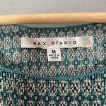 Max Studio  Dress Smocked Top Striped Lined Green Teal‎ Size Medium Shirred Lined Photo 7