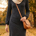 Banana Republic NEW  Charcoal Cowl Neck Sweater Dress size S Photo 0