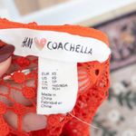 H&M x Coachella Womens Crochet Mini Dress Size XS Orange Boho Festival Coastal Photo 2