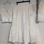 JENNIFER & GRACE WHITE EYELET SMOCKED SET BLOUSE MAXI SKIRT LARGE Photo 8