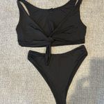 Naked Wardrobe  Black Front Tie Bikini Photo 0