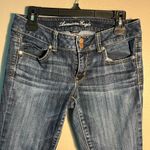 American Eagle  Outfitters Blue Ankle Cropped Denim Jeans Stretch Artist SZ 8 Y2K Photo 4