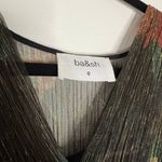 Ba&sh Hendrix Floral Metallic Plissé Knit Long Sleeve Maxi Dress Size 0 XS Black Photo 4