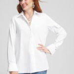Chico's Chico’s no-iron white‎ button down shirt women’s size 1 professional business Photo 0
