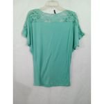 Poliana Plus Women XL Green Blouse Short Sleeve Batwing‎ Lace Photo 6